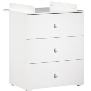 Commode à langer 3 tiroirs - Boutons boule blancs - NEW BASIC