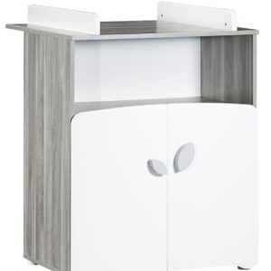 Commode avec dispositif à langer 2 portes + 1 grande niche - NEW LEAF