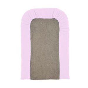 Matelas à langer avec éponge bicolore déhoussable TAUPE/Rose Litchi LOOPING