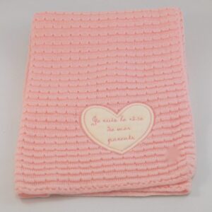 Couverture crochet "Rêve de mes Parents" - Rose - FRUIT DE MA PASSION