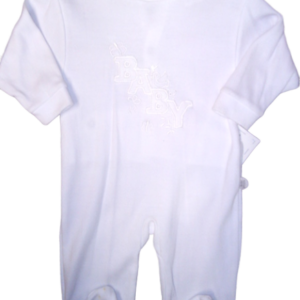 Grenouillère bébé Blanche "BABY" - 12 mois