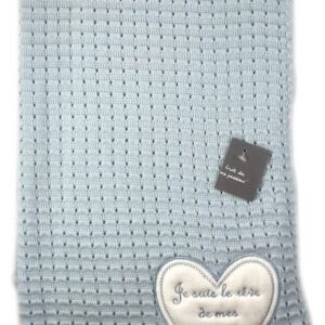 Couverture crochet "Rêve de mes Parents" - Bleu - FRUIT DE MA PASSION