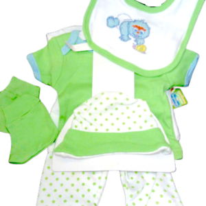 SET DE NAISSANCE 6 PIÈCES - Ciel/Vert - Garçon