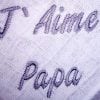 Le Lange Blanc Brodé Gris "J'aime Papa ou Maman" - MIGNON - Image 2