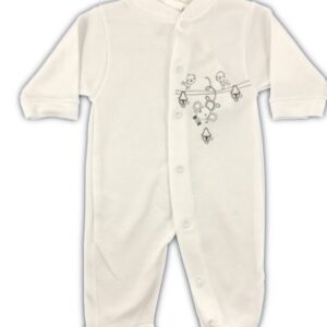 Pyjama Grenouillère Coton - Souris - Blanc/Gris