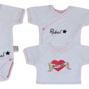 Lot de 2 Bodies 0 à 1 mois "Rebel" garçons - Les CHATOUNETS