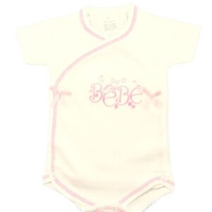 Body Brassière Manches Courtes "Bébé" - Rose - 1 Mois