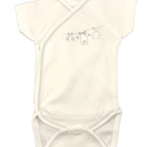 Body Brassière Manches Courtes brodé "Ourson"- Gris - 1 Mois