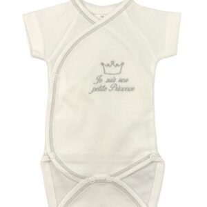 Body Brassière Manches Courtes "Princesse" - Gris - 1 Mois