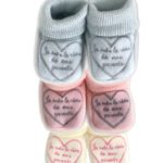 Paire de Chaussons naissance brodés "Je suis le rêve de mes parents" - GARÇON/MIXTE