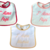 Lot de 3 bavoirs brodés "J'aime papi" - Bébé Caramel