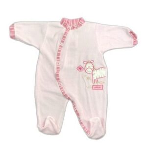 Grenouillère bébé velours Zèbre - ROSE