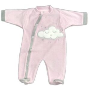 Grenouillère velours Rose - NUAGE - 6 mois