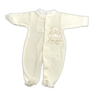 Grenouillère velours Beige - J'💛 Maman et Papa - 6 mois