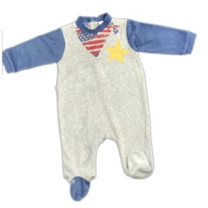Grenouillère bébé velours Gris SHERIF