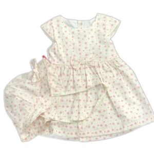 Robe et Chapeau assortis - Vichy Rose Fleuri - BÉBÉ CARAMEL
