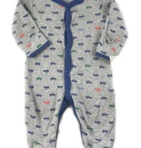 Grenouillère bébé en coton grise à motifs - VOITURES - CARTER'S