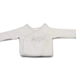 Brassière Blanche Brodée "je suis un petit prince"  à manches longues - Gris