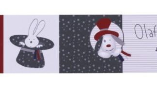 FRISE MURALE ADHESIVE - OLAF ET FAUSTINE 11,5 CM X 5 CM