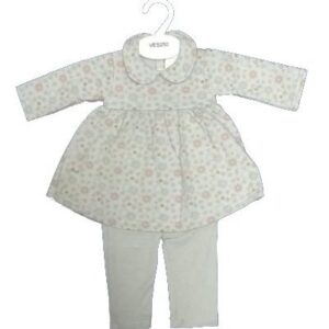 Robe et Legging assortis - Gris Fleuri