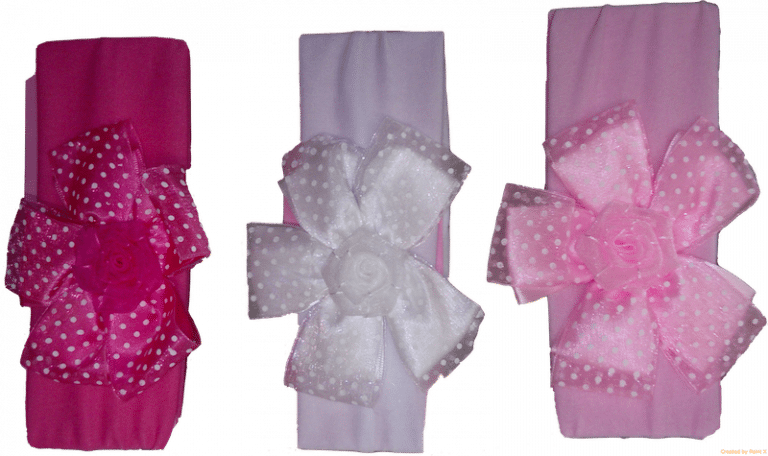 Bandeau bébé fille Rose - Noeud à Pois - BEBE CARAMEL - Image 2