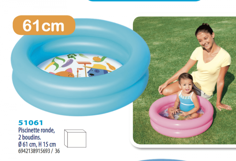 PISCINETTE RONDE 2 BOUDINS - BLEU - MGM