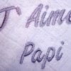 Le Lange Blanc Brodé Gris "J'aime Papi ou Mamie" - MIGNON - Image 3