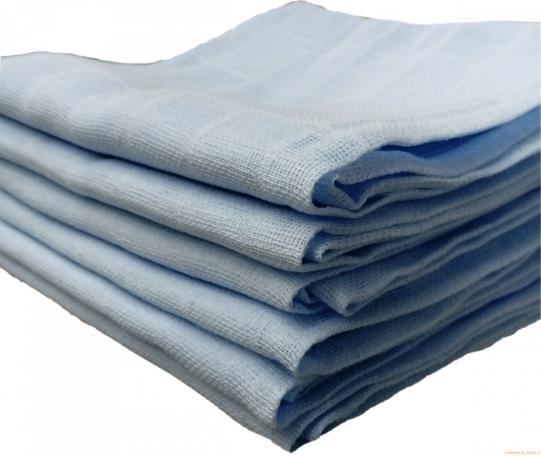 Les Langes/couches en coton tissé - Uni Bleu - MIGNON - Image 2