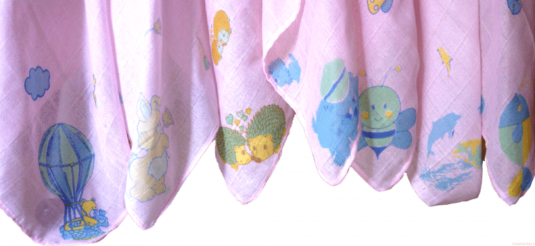 Les Langes/couches en coton tissé - Rose à motif - MIGNON - Image 2