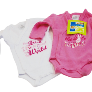 Lot 2 Bodies Brassière Manches Longues "ENJOY" - Fille