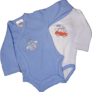 Lot 2 Bodies Brassière Manches Longues "ROAD" - Bleu/Blanc