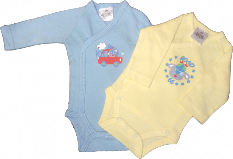 Lot 2 Bodies Brassière Manches Longues "ROAD" - Bleu/Jaune
