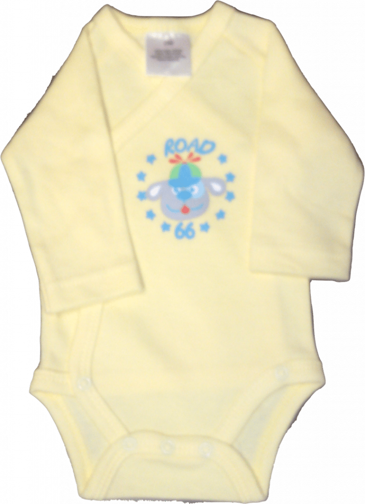Lot 2 Bodies Brassière Manches Longues "ROAD" - Bleu/Jaune - Image 2