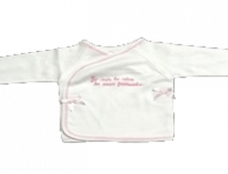 Brassière Blanche brodée "Je suis le rêve de mes parents" - Rose