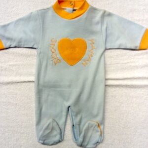 Grenouillère bébé coton "Bisous pour Maman" - FRUIT DE MA PASSION