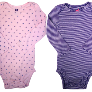 Lot 2 Bodies à Manches Longues - Rose/Gris - CARTER'S