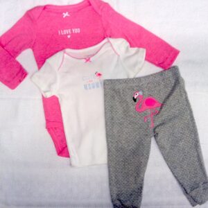 Set Bodies 3 pièces - FLAMAND ROSE - 12MOIS - CARTER'S