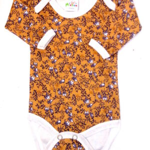 Body à Motifs en Manches Longues - 1 Mois
