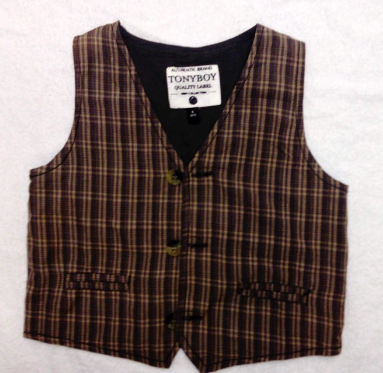 Ensemble Garçon Chemise Vestons et Foulard - Blanc/Marron - Image 5