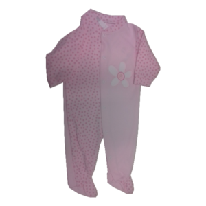 Grenouillère bébé coton - Fleurie Rose