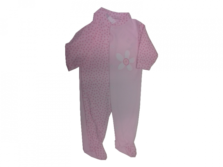 Grenouillère bébé coton - Fleurie Rose