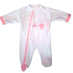 Grenouillère velours rose PYJAMA TEDDY - 6 mois