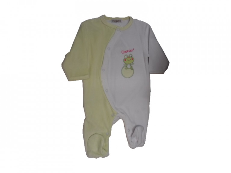 Grenouillère Dors-Bien Velours - Vert/3m - Les CHÂTOUNETS
