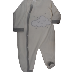 Grenouillère velours Beige - Nuage - 6 mois