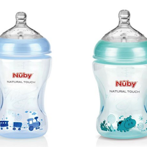 Biberon 330ml Bleu/Vert - 3m+ - Natural Touch - NUBY