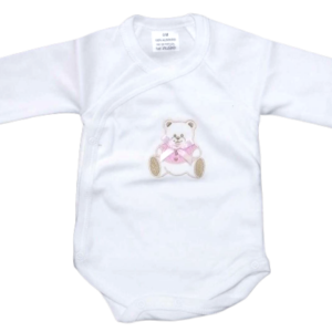 Body Brassière Manches Longues à Motif - Rose