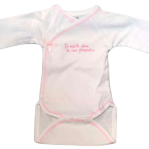 Body Brassière manches longues "Rêve" - Rose