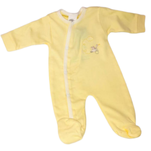 Grenouillère Coton Cigogne - Jaune/Blanc - MIGNON