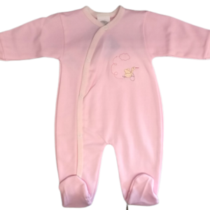 Grenouillère Coton Cigogne - Rose/Blanc - MIGNON