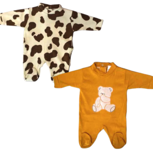Lot 2 Grenouillères Coton Motifs Divers - 0 mois - MIGNON